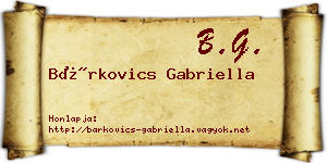 Bárkovics Gabriella névjegykártya